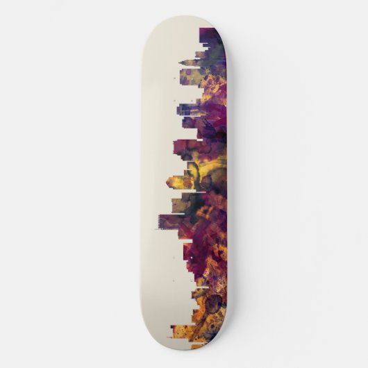 Boston Massachusetts Skyline Persoonlijk Skateboard (Voorkant)
