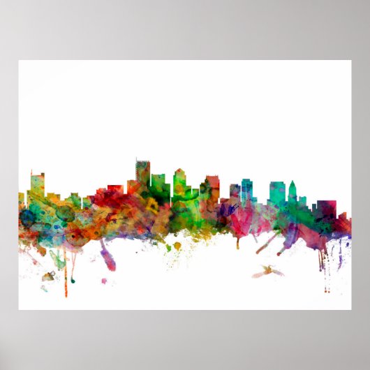 Boston Massachusetts Skyline Poster (Voorkant)
