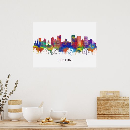 Boston Massachusetts Skyline Poster (Keuken)