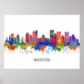 Boston Massachusetts Skyline Poster (Voorkant)