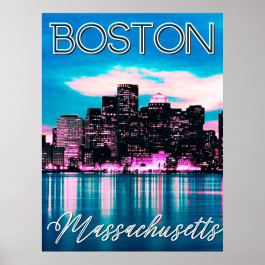 Boston Massachusetts Skyline Poster (Voorkant)