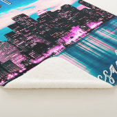 Boston Massachusetts Skyline Sherpa Deken (3/4)