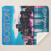 Boston Massachusetts Skyline Sherpa Deken (Voorkant (horizontaal))