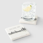 BOSTON MASSACHUSETTS SKYLINE - Stome drinken coast Stenen Onderzetter (Zijkant)