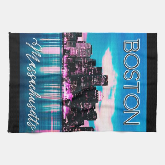 Boston Massachusetts Skyline Theedoek (Horizontaal)