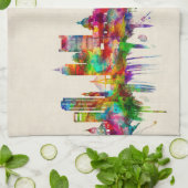 Boston Massachusetts Skyline Theedoek (Gevouwen)