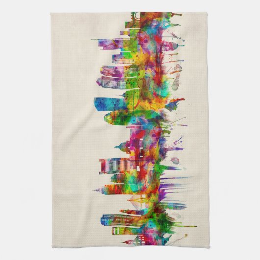 Boston Massachusetts Skyline Theedoek (Verticaal)