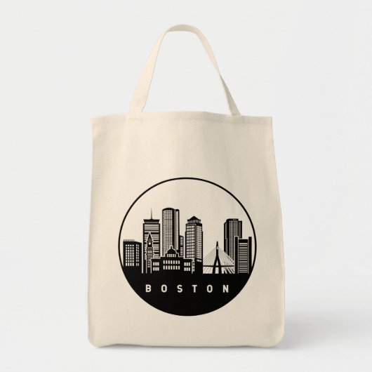 Boston Massachusetts Skyline Tote Bag (Voorkant)