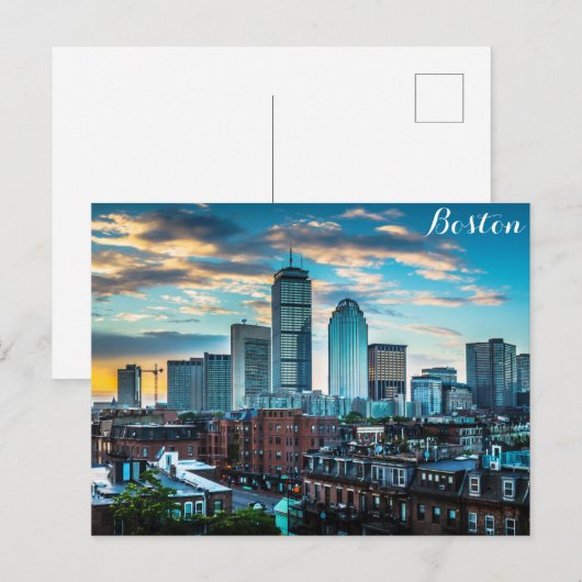 Boston Massachusetts Skyline Travel Photo Briefkaart (Voorkant / Achterkant)