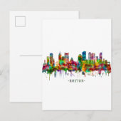 Boston Massachusetts Skyline Uitnodiging Briefkaart (Voorkant / Achterkant)