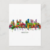 Boston Massachusetts Skyline Uitnodiging Briefkaart (Voorkant)