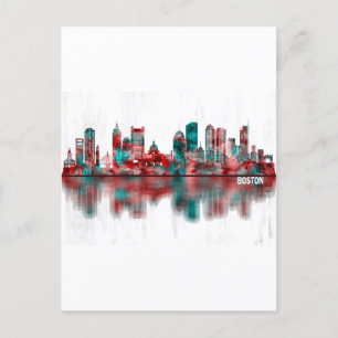 Boston Massachusetts Skyline Uitnodiging Briefkaart
