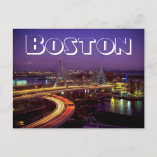 Boston Massachusetts Skyline USA - Zakim Bridge Briefkaart