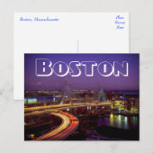 Boston Massachusetts Skyline USA - Zakim Bridge Briefkaart (Voorkant / Achterkant)