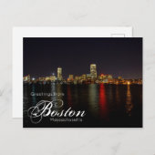 Boston Massachusetts Skyline Waterfront Briefkaart (Voorkant / Achterkant)