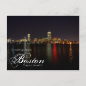 Boston Massachusetts Skyline Waterfront Briefkaart (Voorkant)