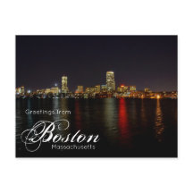 Boston Massachusetts Skyline Waterfront Briefkaart