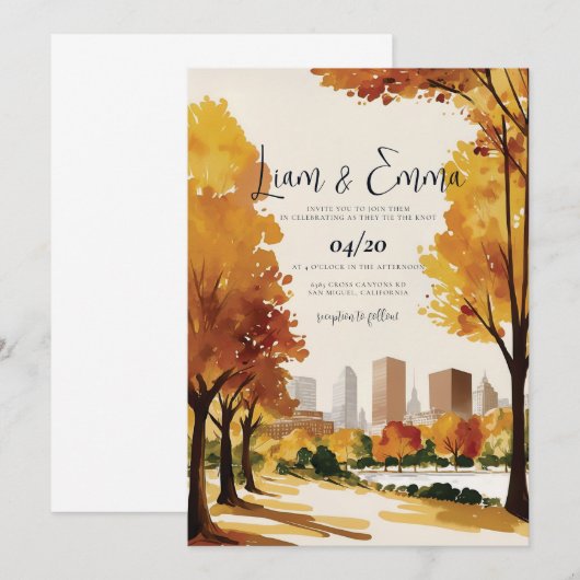 Boston Massachusetts Skyline Wedding Uitnodiging (Voorkant / Achterkant)