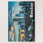 Boston Massachusetts Stadssilhouet Legpuzzel (Verticaal)