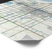 Boston Massachusetts Stadssilhouet Met Kaart Poster (Hoek)