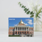 Boston Massachusetts State Capitol Travel Briefkaart (Staand voorkant)