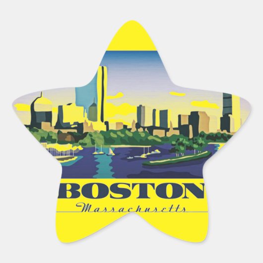 Boston, Massachusetts Ster Sticker (Voorkant)