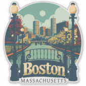 Boston Massachusetts Sticker (Voorkant)