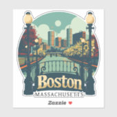 Boston Massachusetts Sticker (Vel)