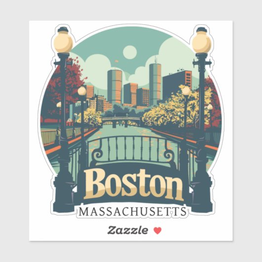 Boston Massachusetts Sticker (Vel)