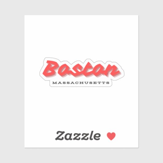 Boston Massachusetts Sticker (Vel)