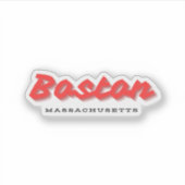 Boston Massachusetts Sticker (Voorkant)