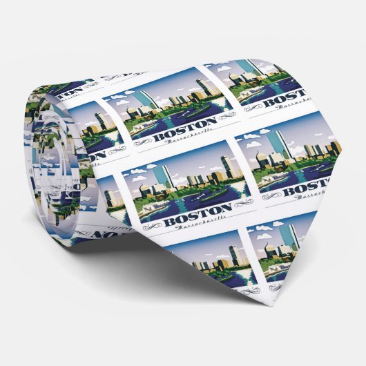 Boston, Massachusetts Stropdas (Opgerold)