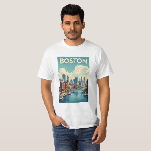 Boston Massachusetts T-shirt (Voorkant volledig)