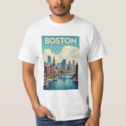 Boston Massachusetts T-shirt (Voorkant)