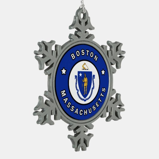 Boston Massachusetts Tin Sneeuwvlok Ornament (Links)