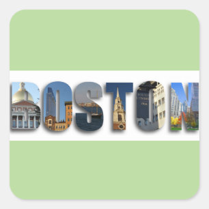 Boston Massachusetts Travel Photo Vierkante Sticker