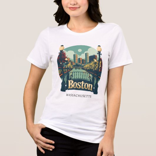 Boston Massachusetts Tri-Blend Shirt (Voorkant)
