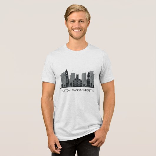 Boston Massachusetts Tri-Blend Shirt (Voorkant volledig)