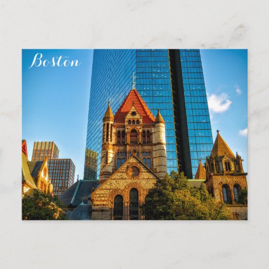 Boston Massachusetts Trinity Church Copley Square Briefkaart (Voorkant)