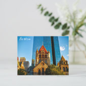 Boston Massachusetts Trinity Church Copley Square Briefkaart (Staand voorkant)