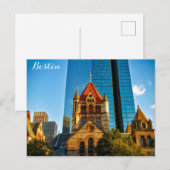 Boston Massachusetts Trinity Church Copley Square Briefkaart (Voorkant / Achterkant)