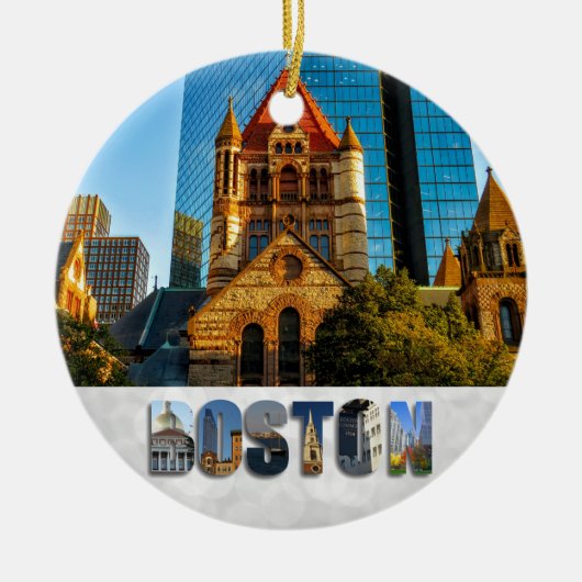 Boston Massachusetts Trinity Church Copley Square Keramisch Ornament (Voorkant)