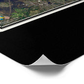 Boston Massachusetts uit de ruimtesatellietkaart Poster (Hoek)