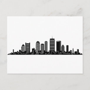 BOSTON Massachusetts USA City Skyline Silhouette Briefkaart