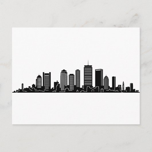 BOSTON Massachusetts USA City Skyline Silhouette Briefkaart (Voorkant)