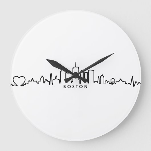 BOSTON Massachusetts USA City Skyline Silhouette Grote Klok (Voorkant)