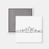 BOSTON Massachusetts USA City Skyline Silhouette Magneet (Voorkant / Achterkant)