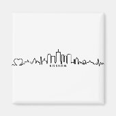 BOSTON Massachusetts USA City Skyline Silhouette Magneet (Voorkant)