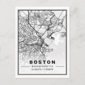 Boston Massachusetts USA Travel City Map Briefkaart (Voorkant)