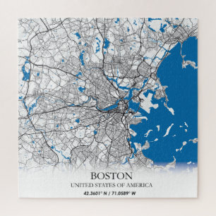 Boston Massachusetts USA Travel City Map Legpuzzel